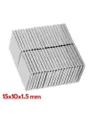 1 Adet 15x10x1.5 Mm Köşeli Neodyum Mıknatıs N35 Magnet Dayanıklı Nikel Kaplama