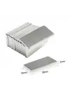 1 Adet 20x10x2 Mm Neodyum Mıknatıs Köşeli Magnet N35 Nikel Kaplama Güçlü Kaliteli Dayanıklı