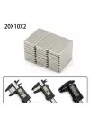 10 Adet 20x10x2 Mm Neodyum Mıknatıs Köşeli Magnet N35 Nikel Kaplama Güçlü Kaliteli Dayanıklı