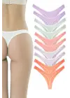 10 Adet Pamuklu Kadın Klasik Tanga Soft Renkler