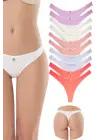 10 Adet Pamuklu Kadın Klasik Tanga Soft Renkler
