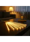 10lu 45 cm Plastik Meteor LED USB 2M Kablo Sarı Renk Ağaç Işığı – Renk Değiştiren Asmalı Dekoratif Bahçe ve Dış Mekan Aydınlatması