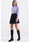10311 Balıkçı Yaka Triko Kazak - Lila