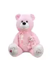 1085P Yavrulu Peluş Ayı Pembe 95 cm