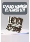 12 Parça Manikür Pedikür Seti Tırnak Bakımı Nasır Temizleme El Ayak Bakımı