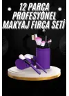 12 Parça Profesyonel Makyaj Fırçası Far Fırçası Allık Fırçası Yumuşak Kıllı