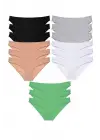 Çeşitli Renklerde Likralı Kadın Slip Külot Seti