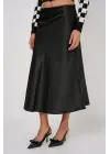 15806 Saten Etek - Siyah