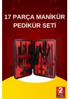 17 Parça El Ayak Bakım Seti Tırnak Temizleme Manikür Pedikür Cımbız Törpü Tırnak Makası