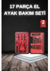 17 Parça Manikür Seti Taşınabilir Özel Çantalı El Ve Ayak Bakımı Tırnak Batığı Temizleme