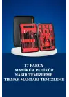 17 Parça Manikür Seti Taşınabilir Özel Çantalı El Ve Ayak Bakımı Tırnak Batığı Temizleme