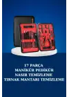 17 Parça Manikür Seti Taşınabilir Özel Çantalı El Ve Ayak Bakımı Tırnak Batığı Temizleme