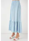 1886 Uzun Örme Etek - Açık Mavi