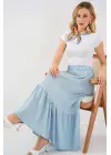 1886 Uzun Örme Etek - Açık Mavi