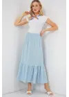 1886 Uzun Örme Etek - Açık Mavi