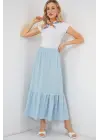 1886 Uzun Örme Etek - Açık Mavi