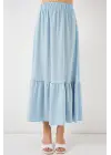 1886 Uzun Örme Etek - Açık Mavi