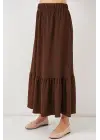 1886 Uzun Örme Etek - Kahverengi