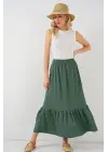 1886 Uzun Örme Etek - Zümrüt Yeşili