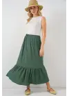 1886 Uzun Örme Etek - Zümrüt Yeşili