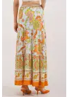 1898 Desenli Uzun Etek - Turuncu