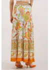 1898 Desenli Uzun Etek - Turuncu