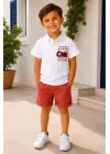 2/10 Yaş Keten Tişört Denim Şort Çocuk Takımı