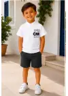 2/10 Yaş Keten Tişört Denim Şort Çocuk Takımı