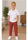 2/10 Yaş Müslin Gömlek Denim Pantolon Çocuk Takımı