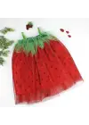 Eğlenceli Çilek Kostüm Kız Çocuk Elbise
