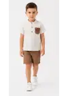 2/5 Yaş Keten Gömlek Gabardin Şort Çocuk Takımı