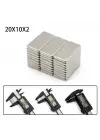 2 Adet 20x10x2 Mm Neodyum Mıknatıs Köşeli Magnet N35 Nikel Kaplama Güçlü Kaliteli Dayanıklı