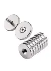 2 Adet 25x10/5x5,5 Mm Neodyum Mıknatıs Havşa Delikli Magnet Vida Atılabilir N35 Nikel Paslanmaz