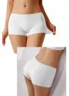 2 Adet Kadın Dikişsiz Görünmez İz Yapmaz Mini Şort Boxer Beyaz