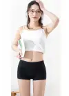 2 Adet Kadın Dikişsiz Görünmez İz Yapmaz Mini Şort Boxer Siyah Beyaz