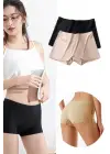 2 Adet Kadın Dikişsiz Görünmez İz Yapmaz Mini Şort Boxer Siyah Ten