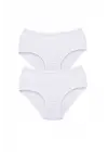 2 Adet Tutku Kadın Yüksek Bel   Kalın Lastik Külot Beyaz