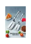 2 li Inox Spatula Seti – Pizza, Tatlı, Et Servisi İçin Ergonomik Tasarım