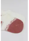 Omarı Yumuşak Penye 2li Sneakers Çoraplar Ekru Pudra Tasarımıyla