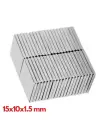 20 Adet 15x10x1.5 Mm Köşeli Neodyum Mıknatıs N35 Magnet Dayanıklı Nikel Kaplama