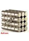 20 Adet 4x4 Mm Yuvarlak Neodyum Mıknatıs N35 Güçlü Magnet Nikel Kaplama