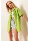 20120 Oversize Kısa Kollu Gömlek - A.Yeşil