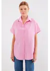20120 Oversize Kısa Kollu Gömlek - Pembe