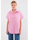 20120 Oversize Kısa Kollu Gömlek - Pembe