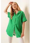 20120 Oversize Kısa Kollu Gömlek - Yeşil