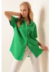 20120 Oversize Kısa Kollu Gömlek - Yeşil