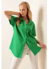 20120 Oversize Kısa Kollu Gömlek - Yeşil