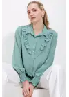 Şık Fırfırlı Uzun Kol Gömlek