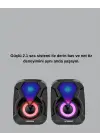 2.1 Usb Bağlantılı Oyun Hoparlörü Renkli Led Işıklı