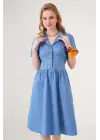2210 Kot Elbise - Mavi